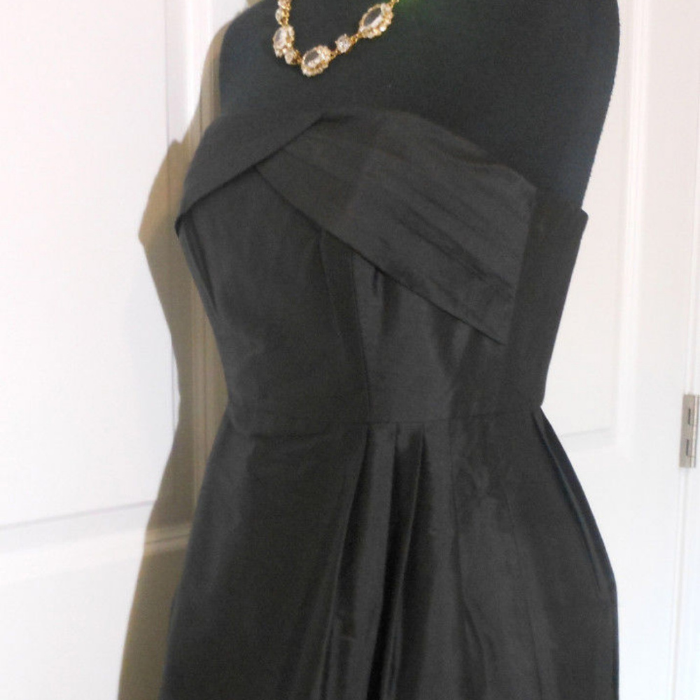 J CREW NWT Black Strapless Silk Duponi 'Erin' Dress